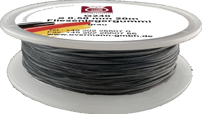 OVERMANN Fliesenlegergummi L.20m S.0,5mm f.Spannecken grau OVERMANN