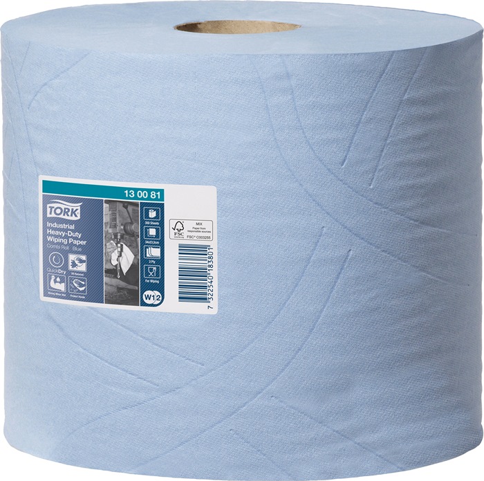 TORK Putztuch TORK 130081 L.ca.340 mmxB.ca.235mm blau 3-lagig,bedruckt 350 Tücher/Rol - Vorteilspack
