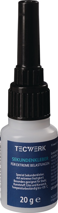 TECWERK Sekundenkleber f.extreme Belastungen 20g farblos Flasche TECWERK - Vorteilspack