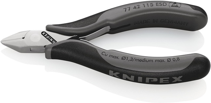KNIPEX Elektronik-Seitenschneider Länge 115 mm Form 4