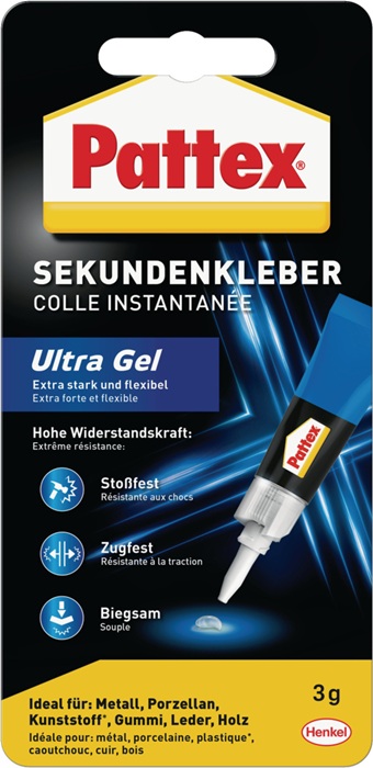 PATTEX Sekundenkleber Ultra Gel 3g farblos Tube PATTEX - Vorteilspack