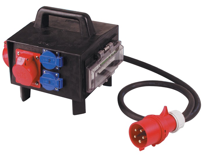 JÄGER DIREKT Vollgummikleinverteiler CEE-32 A,5-polig 1xCEE 32 A,2xCEE 16 A,3x230V