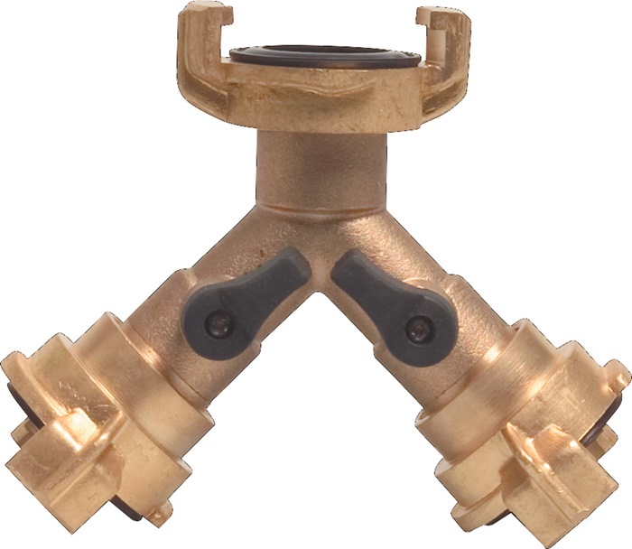 PROFEC Y-Stück Schnellkupplung Messing Schlauchgröße 9,5-38 mm