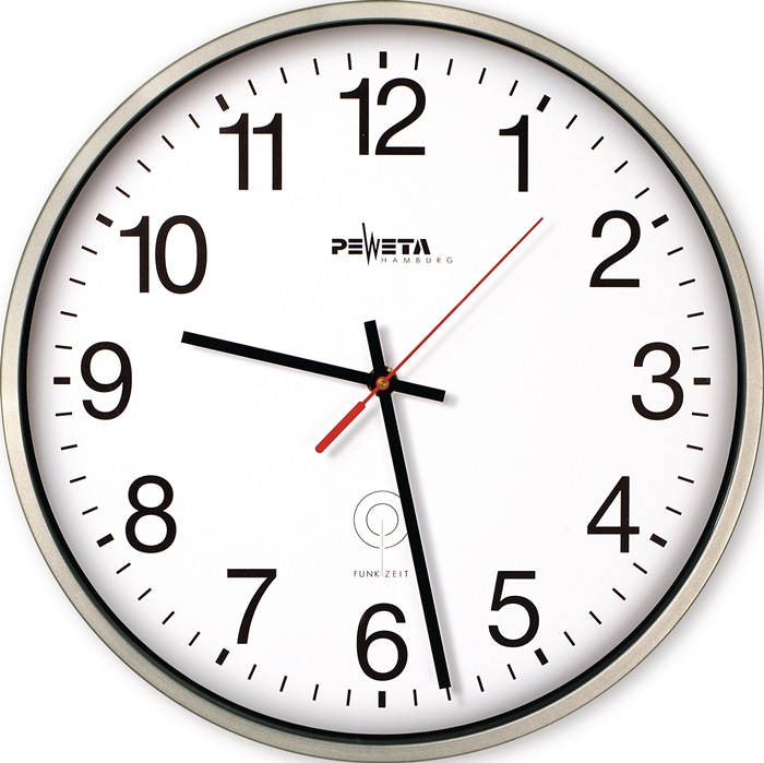 Funkuhr Funkuhr Kunststoff mattsilber