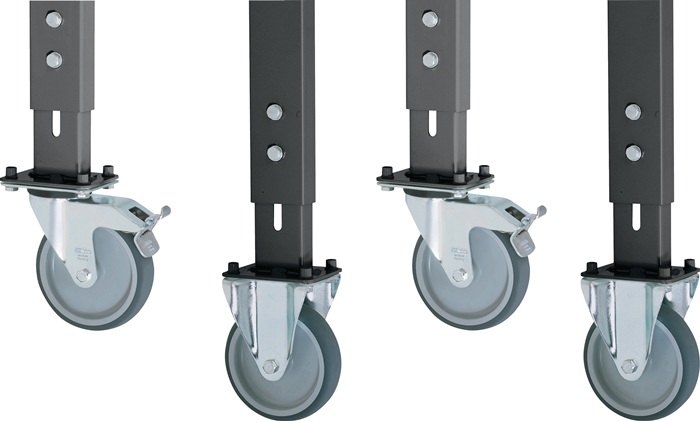 RAU Rollen-Satz 2 Bock-/2 Lenkrollen m. Feststeller