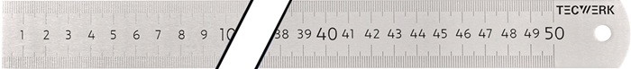 TECWERK Stahlmaßstab Länge 500 mm