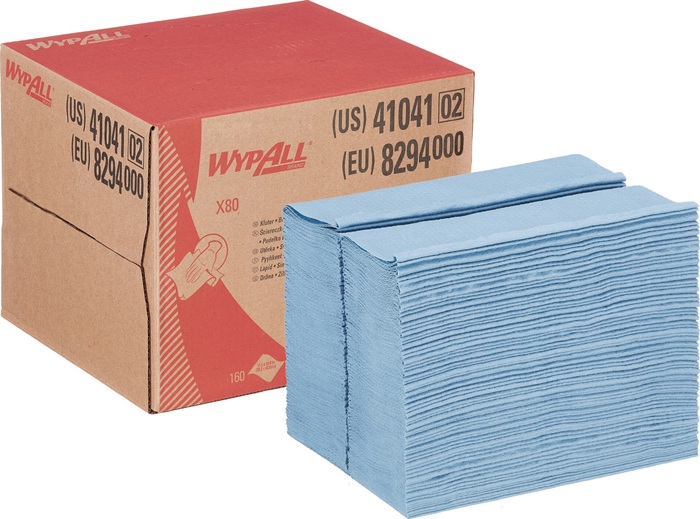 WYPALL Wischtuch WypAll® X80 8294 L.ca.427 mmxB.ca.282mm blau 1-lagig Box WYPALL