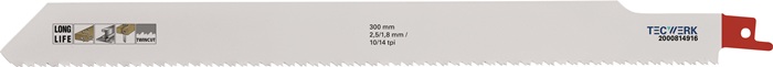 TECWERK Säbelsägeblatt L.300mm B.25mm TPI 10/14 2,5/1,8mm 5 St./Karte TW