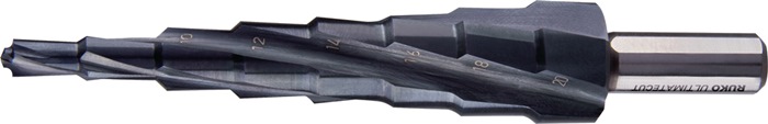 RUKO Stufenbohrer ULTIMATECUT Bohrber.6-20mm HSS RUnaTEC Spiralnut Z.4 Stufen 8 RUKO