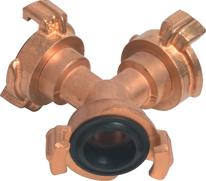 PROFEC Y-Stück Schnellkupplung Messing Schlauchgröße 9,5-38 mm