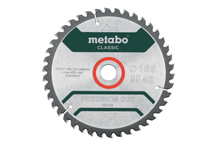 METABO Kreissägeblatt precision cut wood classic D165x1,8/1,2xBohrung20mm Z.42 WZ HW/CT