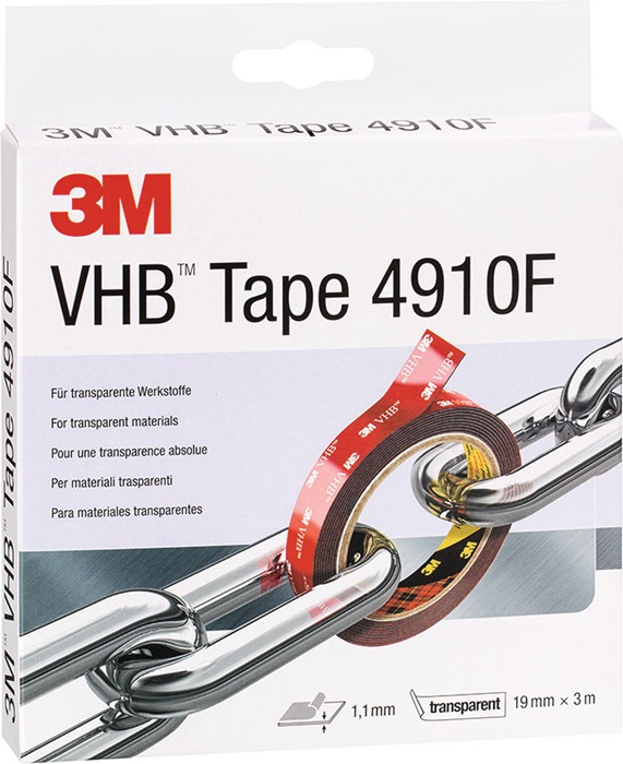 3M Montageband VHB Tape 4910F transp.L.3m B.19mm Rl.3M - Vorteilspack