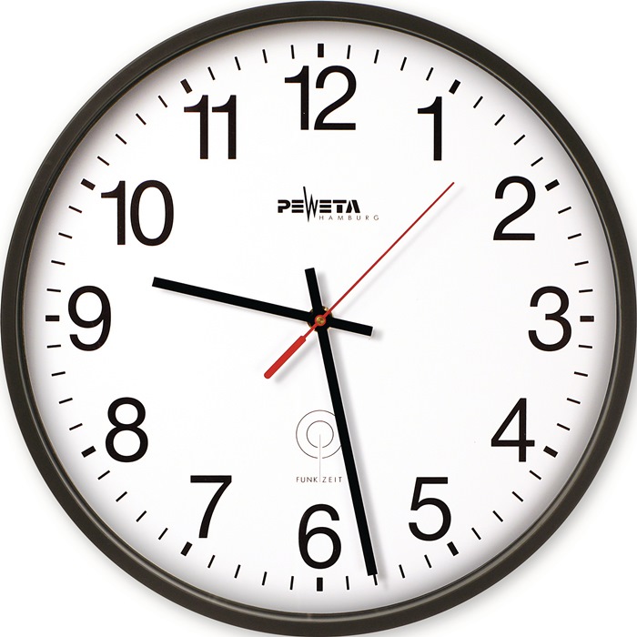 Funkuhr Funkuhr Kunststoff schwarz