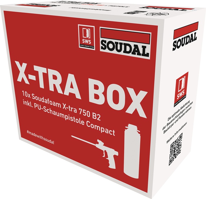 SOUDAL 1K-Pistolenschaum 10 Dosen + PU-Schaumpistole