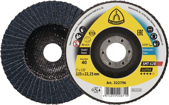 KLINGSPOR Fächerscheibe Ø 115 mm Körnung 40 flach - Vorteilspack