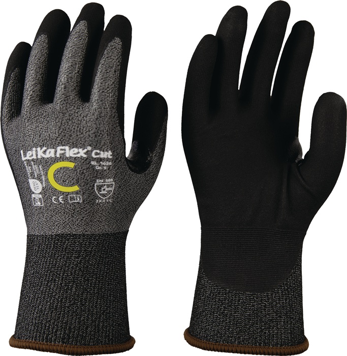 LEIPOLD Schnittschutzhandschuhe LeiKaFlex® CUT RL 1636 Gr.8 grau/schwarz EN 388 PSA II - Vorteilspack