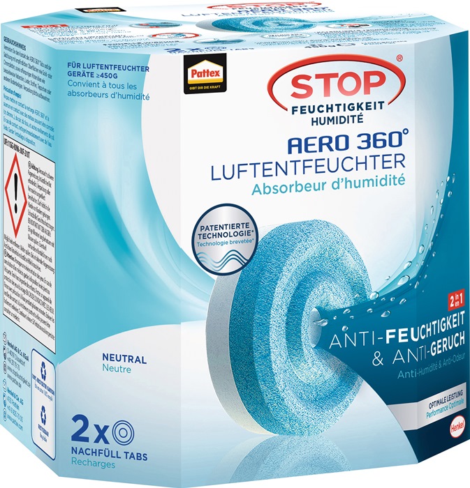 PATTEX Luftentfeuchter 2 Tabs à 450 g - Vorteilspack