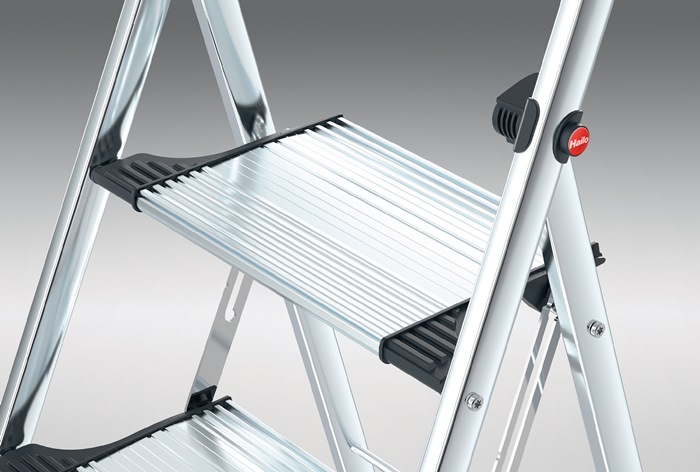 HAILO Klapptritt K100 Stufen 2 Plattform-H.490mm Alu.m.Anti-Rutsch-Riffelung HAILO