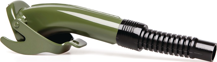 VALPRO Ausgießstutzen f.Benzin/Diesel o.Fehlbetankungssperre L.280mm B.68mm grün