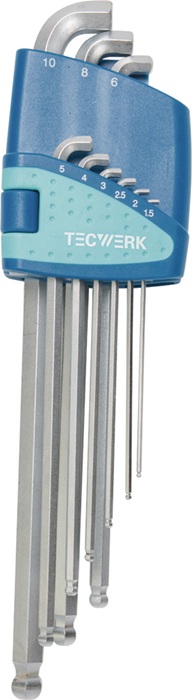 TECWERK Winkelschraubendrehersatz 9-tlg.Ku.-Halter SW 1,5-10mm kurzer Schenkel TECWERK