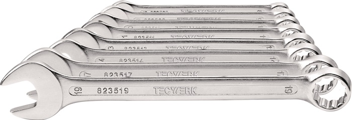 TECWERK Ringmaulschlüsselsatz 12-tlg.SW 10-32mm Form A CV-Stahl TECWERK