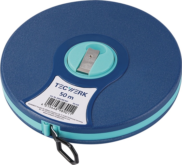 TECWERK Kapselbandmaß Länge 50 m Bandbreite 13 mm