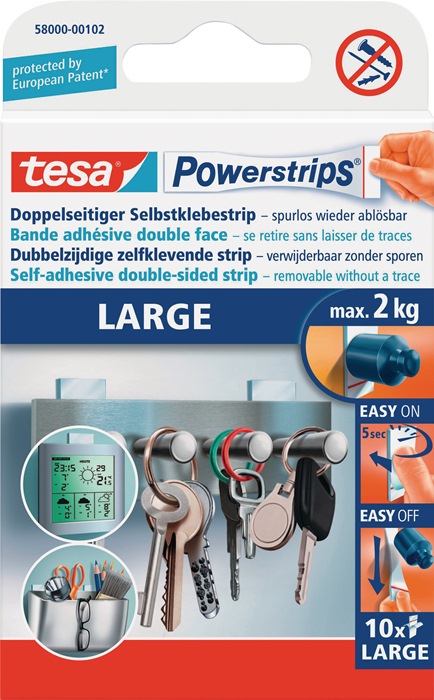 TESA Selbstklebestrip SB-Pack á 10 Strips - Vorteilspack