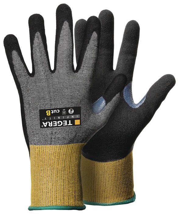 TEGERA Schnittschutzhandschuhe TEGERA® INFINITY 8805 Gr.8 grau/gelb EN 388,EN407 PSA II - Vorteilspack