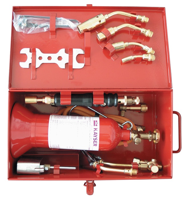 KAYSER Weichlötanlage im Stahlblechkasten mit Zubehör