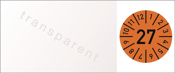 Einjahreskabelprüfplakette Ø 0 mmB25xL60 mm