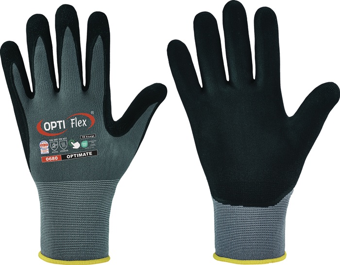 OPTIFLEX Handschuhe Größe 6 grau/schwarz - Vorteilspack