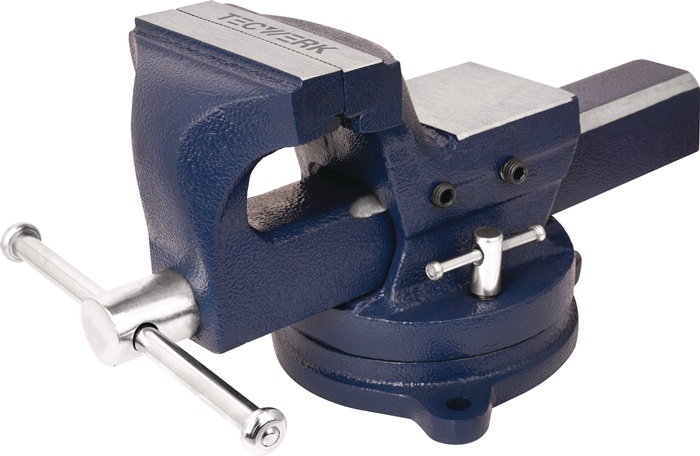 TECWERK Gußschraubstock Backen-B.100mm Spann-W.104mm Eisenguss (Sphäroguss) TECWERK