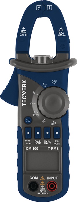 TECWERK Stromzangenmultimeter 10 mA-600 A AC, 10 mA-600 A DC