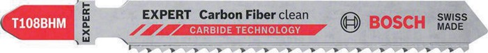 BOSCH Stichsägeblatt Carbon Fiber T 108BHM Gesamt-L.92mm Zahnt.2,2mm 3 St./Karte BOSCH