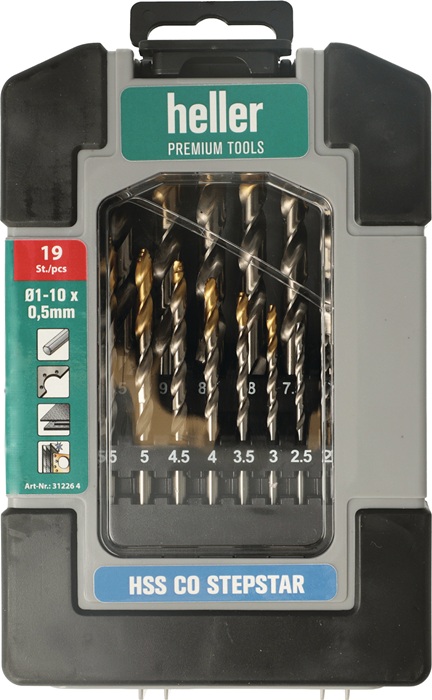 HELLER Metallbohrer-Set Nenn-Ø 1-10