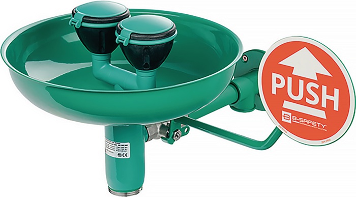 B-SAFETY Augendusche mit Auffangbecken