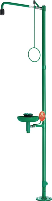 B-SAFETY Notdusche mit Augendusche mit Auffangbecken