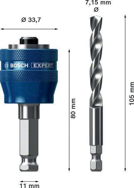 BOSCH Adapter EXPERT Power Change Plus Hex 11 HSS-G-Bohrer f.Lochsägen