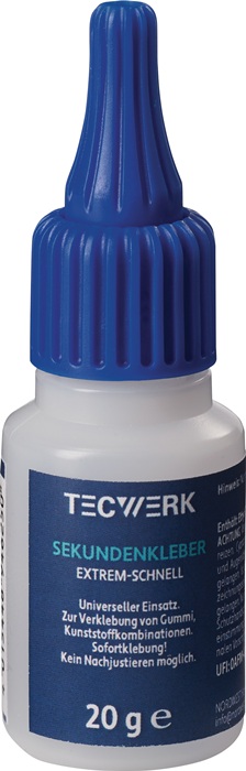 TECWERK Sekundenkleber extrem schnell 20g farblos Flasche TECWERK - Vorteilspack