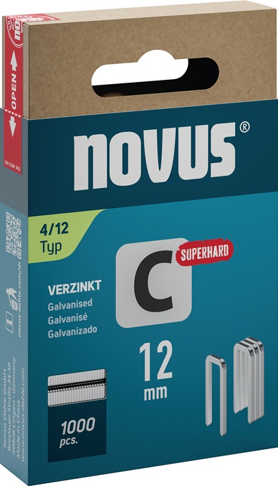 NOVUS Schmalrückenklammer Breite 6 mm Schenkellänge 12 mm