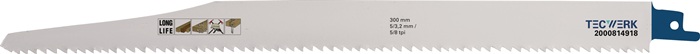 TECWERK Säbelsägeblatt L.300mm B.22mm TPI 5/8 5/3,2mm 3 St./Karte TW