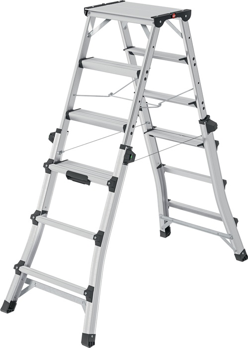 HAILO Stufenstehleiter DTL100 2x4-2x6 Stufen Alu.Gesamt-H.981-1430mm teleskopier.HAILO