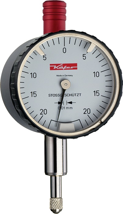 KÄFER Sicherheitsmessuhr DIN 878 SI-45 0,4mm Abl.0,01mm m.Stoßschutz KÄFER