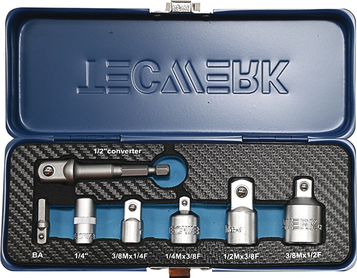 TECWERK Adaptersatz 7-tlg.1/4-1/2 Zoll inkl.Maschinenadapter TECWERK