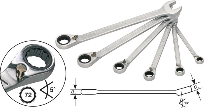 HAZET Knarrenringmaulschlüsselsatz 606/6-1 6-tlg.SW 21-32mm abgew.HAZET