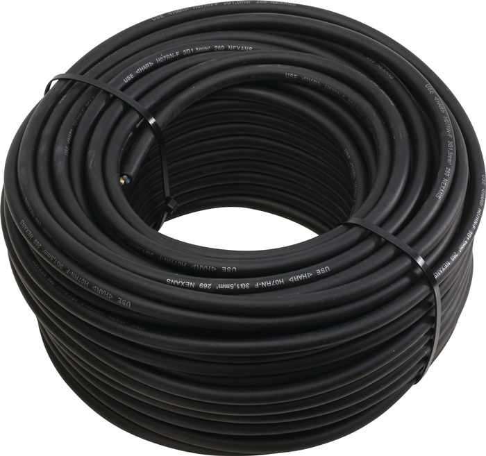 WEINGÄRTNER Gummileitung 230 V 3x1,5mm² 50m H07RN-F schwarz WEINGÄRTNER