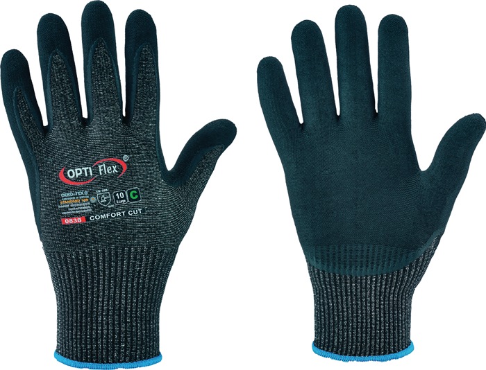 OPTIFLEX Schnitthandschuh Comfort Cut Gr.7 schwarz meliert/schwarz EN 388 PSA II 12 PA - Vorteilspack