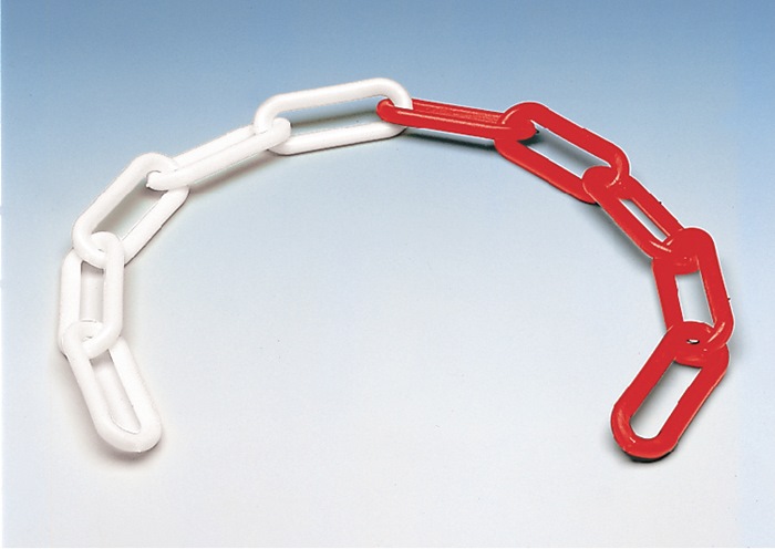 Absperrkette Kunststoff rot/weiß 6 mm