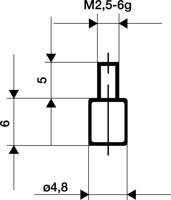 KÄFER Messeinsatz Ø 4,8 mm plan