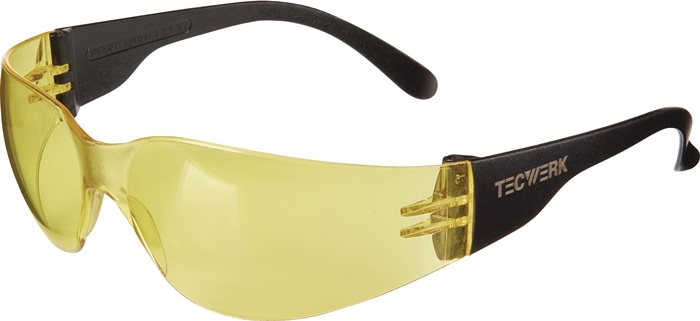 TECWERK Schutzbrille Daylight Basic EN 166 Bügel schwarz,Scheibe gelb PC TECWERK